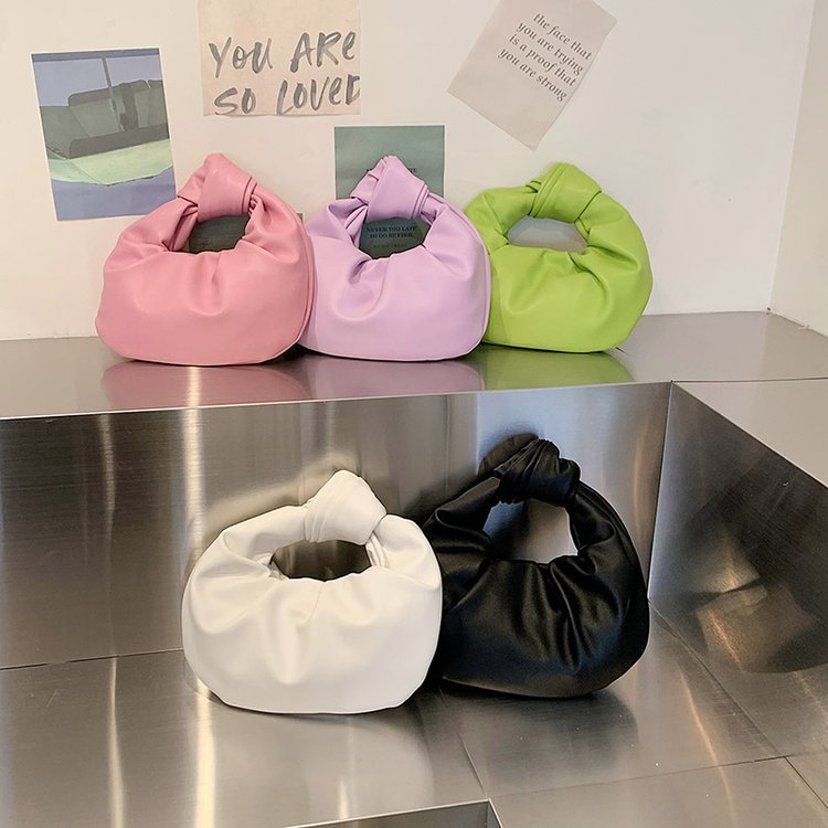 Pleated Round Handbag