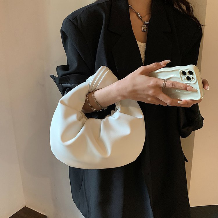 Pleated Round Handbag
