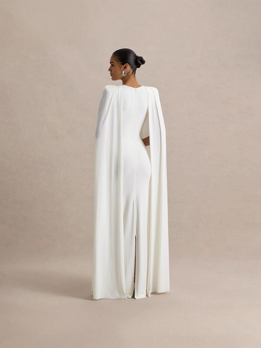Pleated Round Neck Long Dress