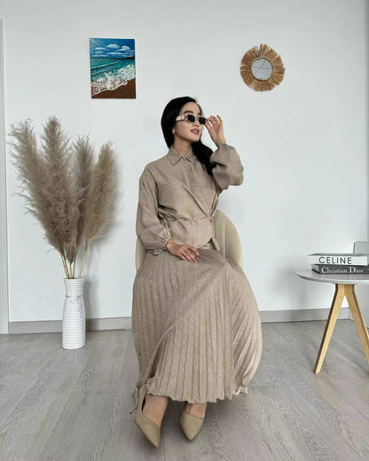 Pleated Skirt Strappy Top Spring Suit Skirt