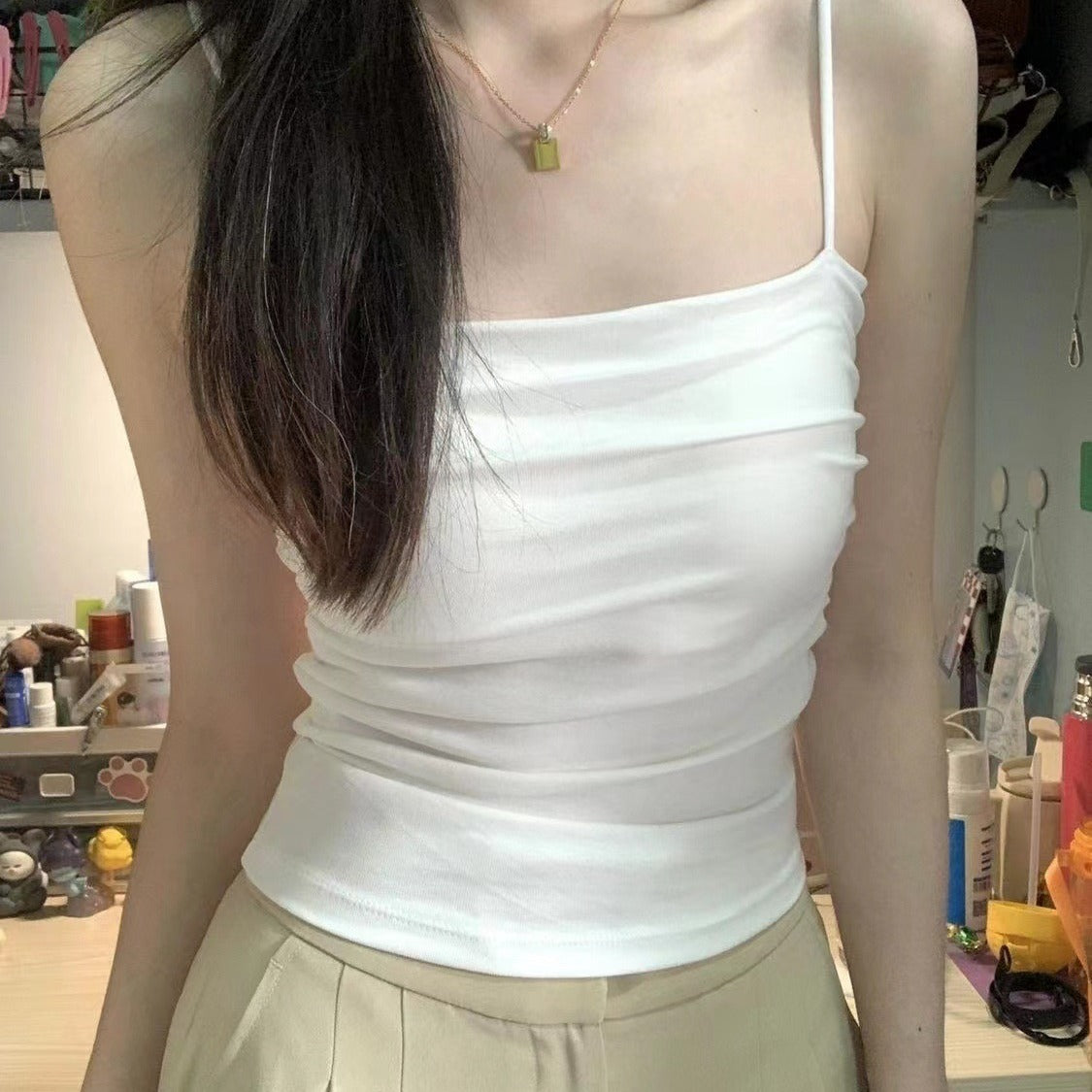 Pleated Slim Fit Women's Camisole