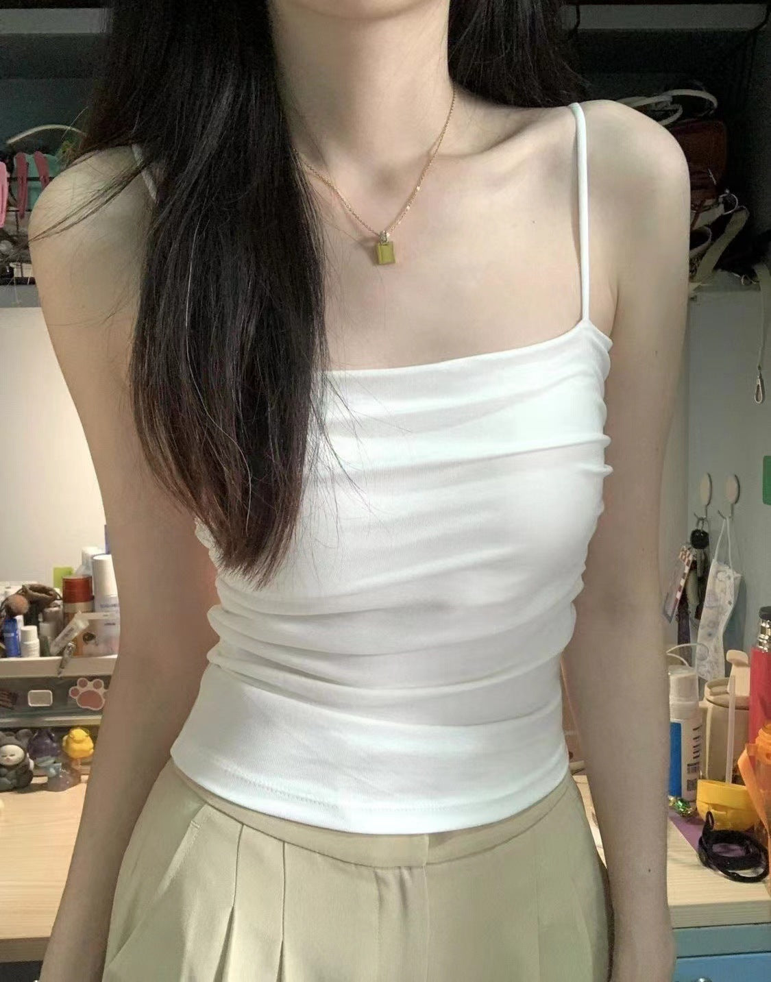 Pleated Slim Fit Women's Camisole
