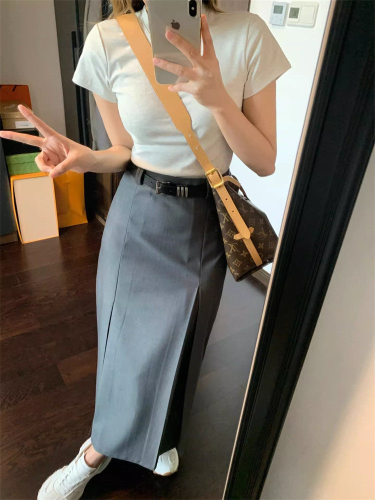 Pleated Suit Skirt