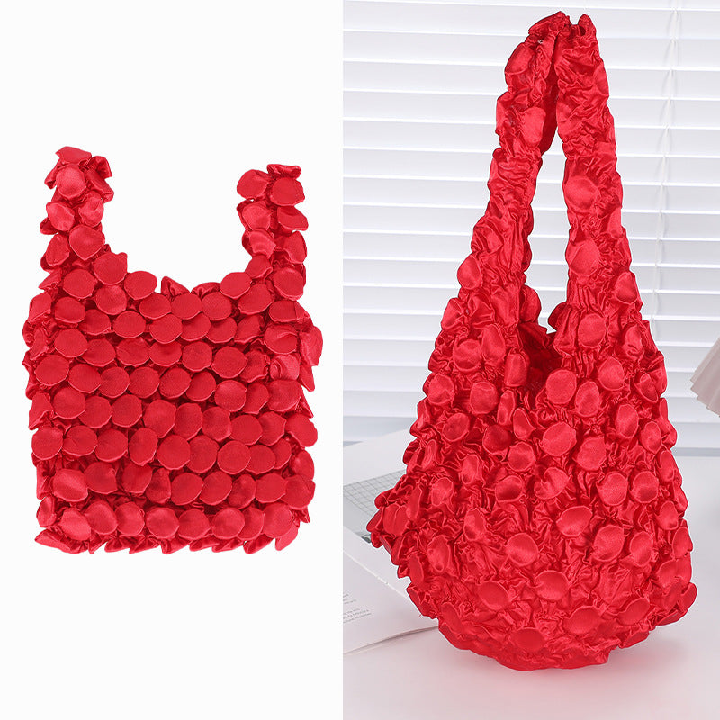 Pleated supermarket shopping bag