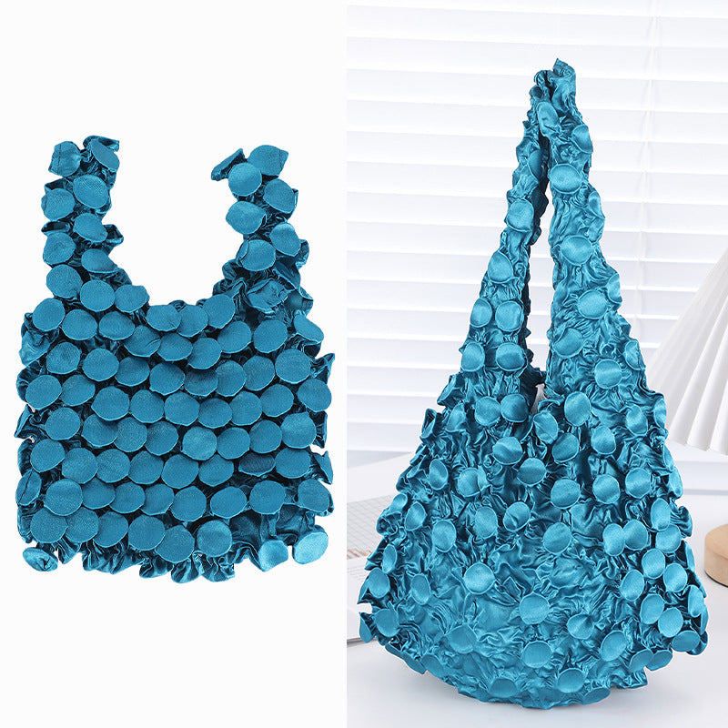 Pleated supermarket shopping bag