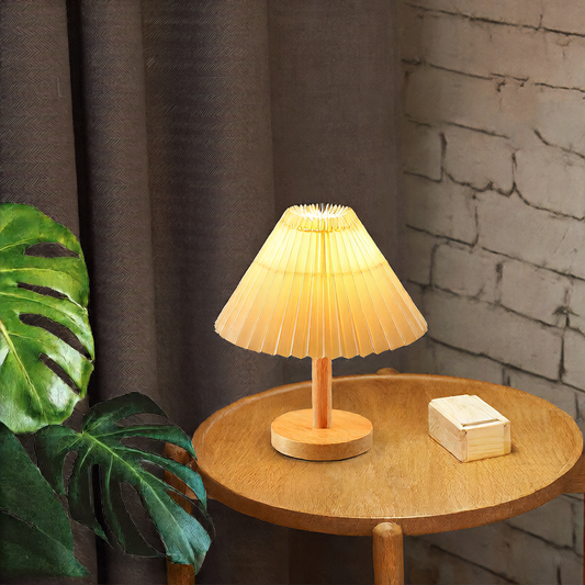 Pleated table lamp, bedside lamp for bedroom