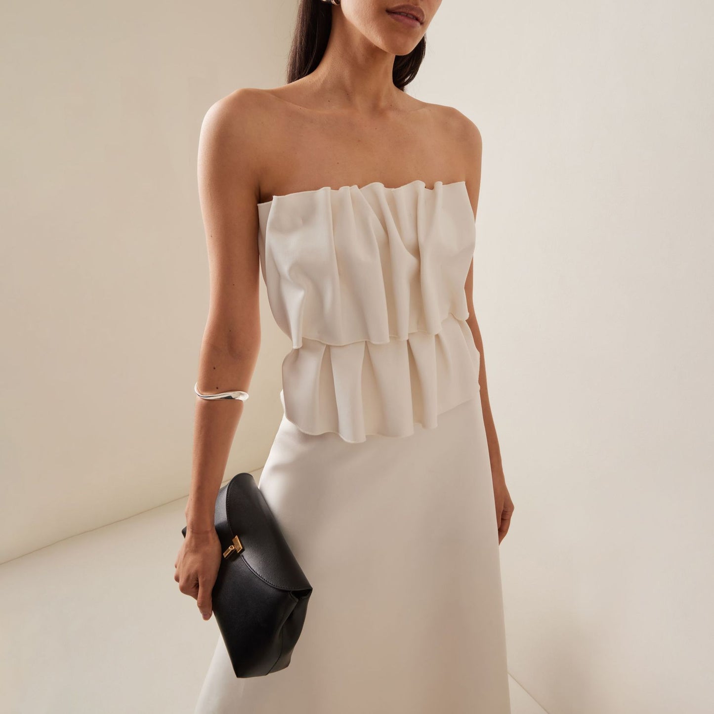 Pleated Tube Top Dress