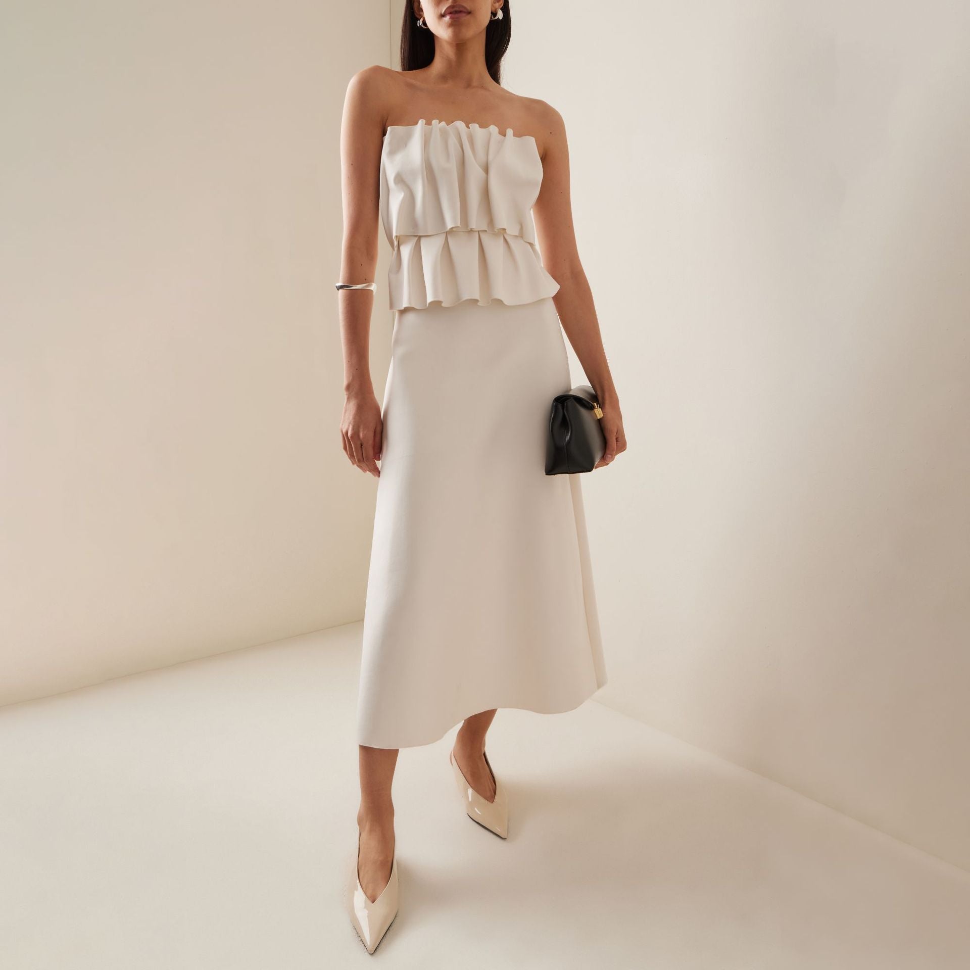 Pleated Tube Top Dress