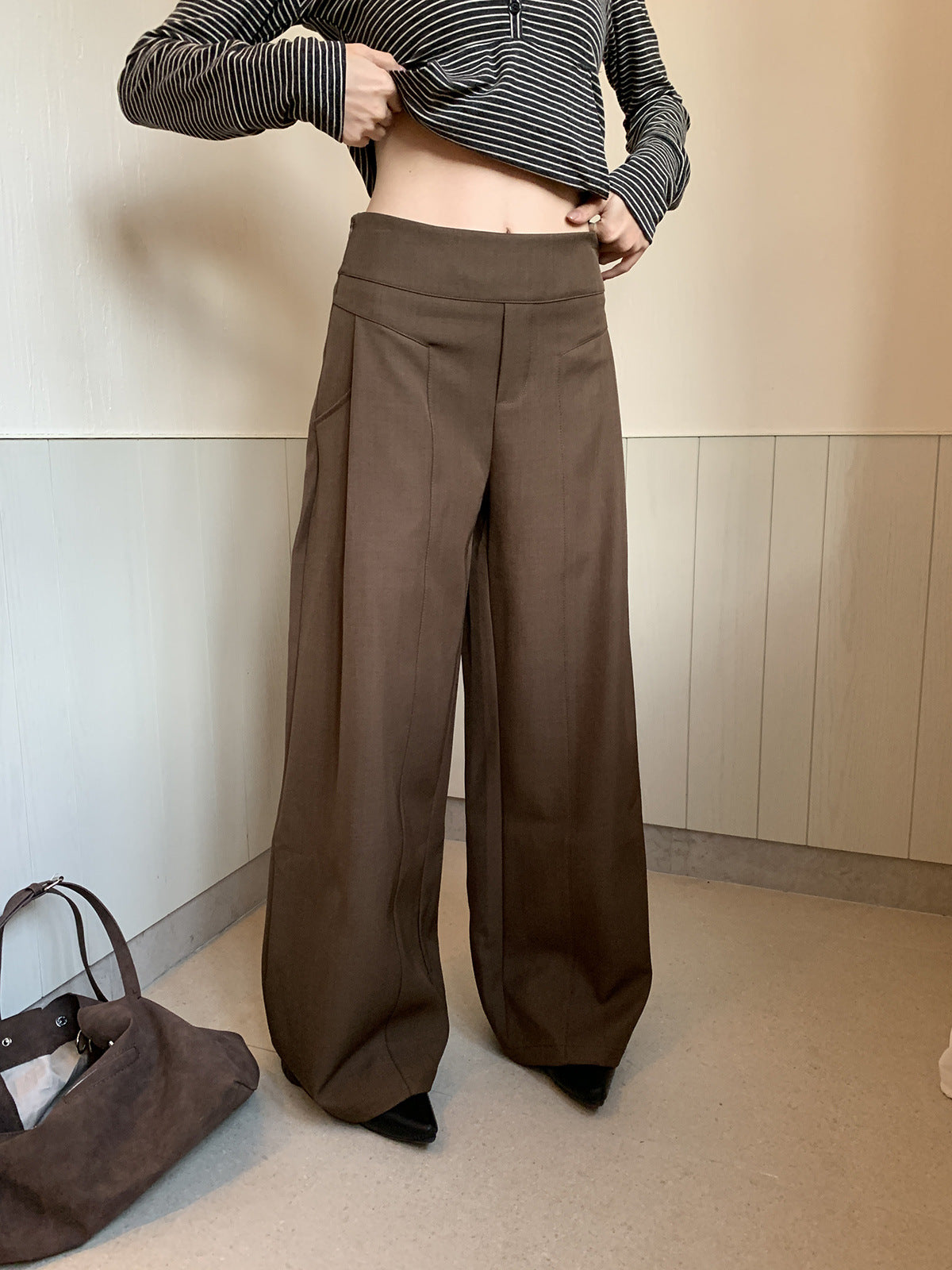 Pleated Wide Leg Trousers for Women