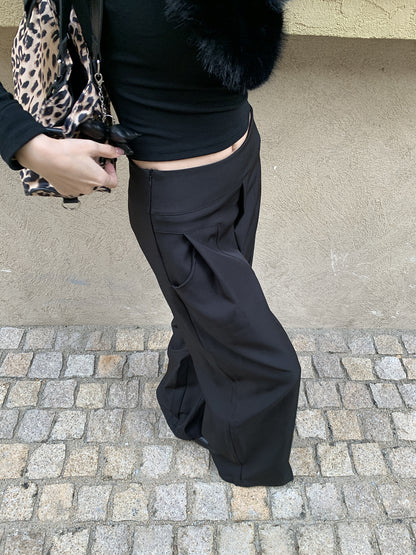 Pleated Wide Leg Trousers for Women