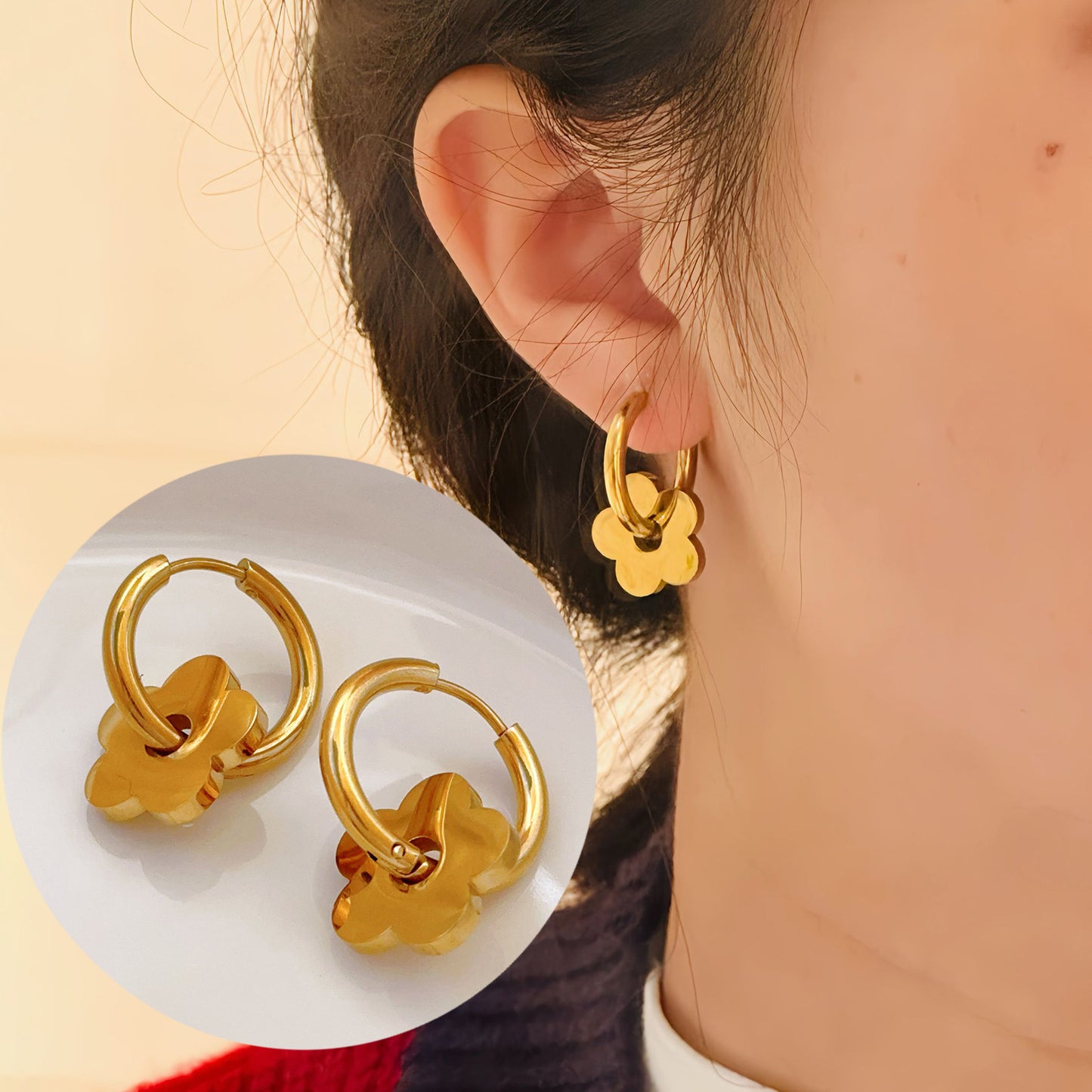 Plum Blossom Petal Earrings