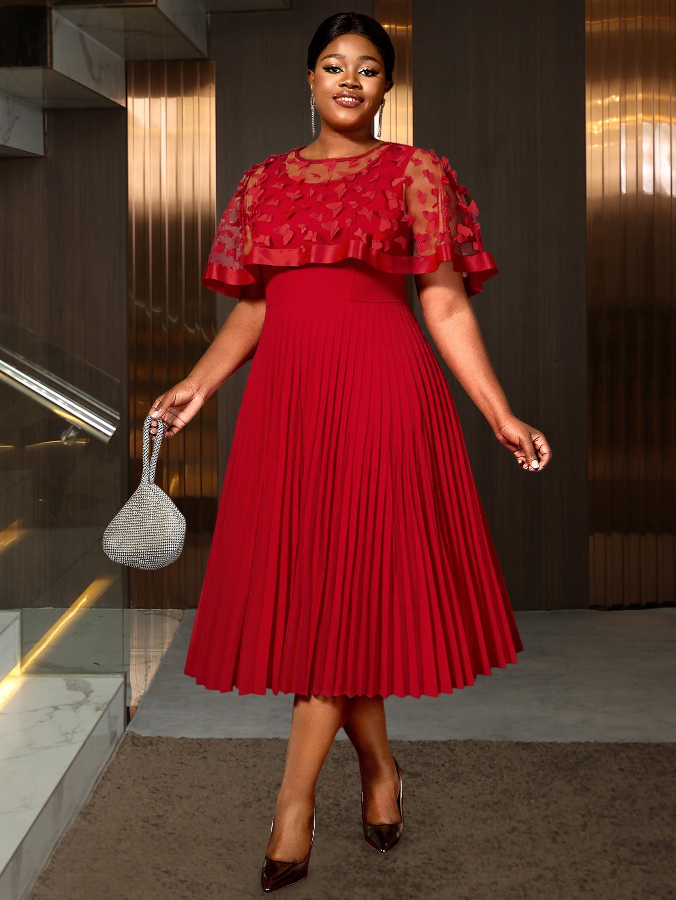 Plus Size Mesh Bow Wedding Dress with Shawl