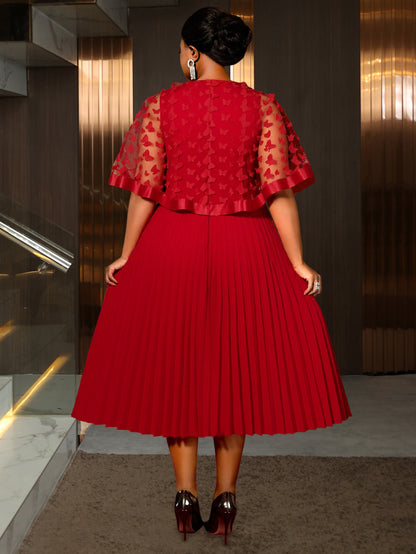 Plus Size Mesh Bow Wedding Dress with Shawl