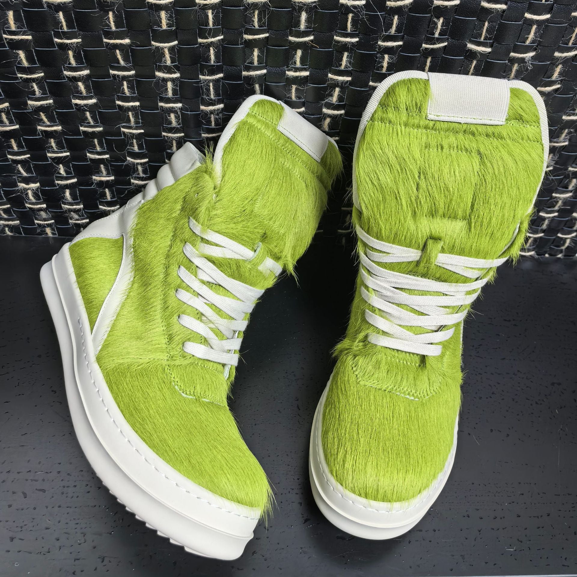 Plus-size platform lace-up high-top shoes
