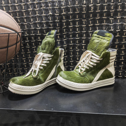 Plus-size platform lace-up high-top shoes