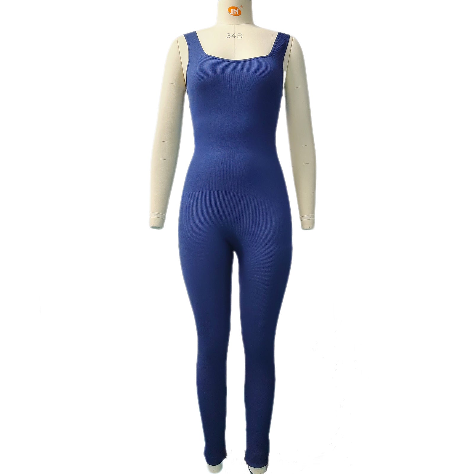 Plus Size Slim-fit Sleeveless Shapewear Jumpsuit with Square Neck