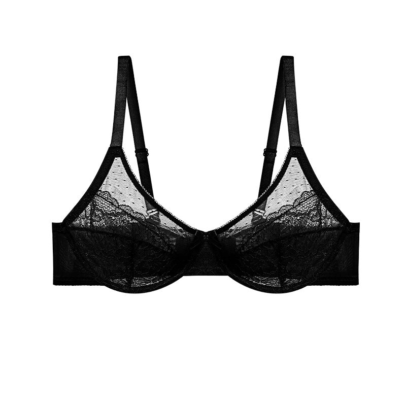 Plus Size Soft Steel Ring Mesh Bra French Style Anti-Sagging