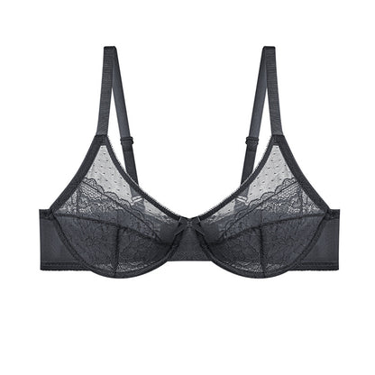 Plus Size Soft Steel Ring Mesh Bra French Style Anti-Sagging