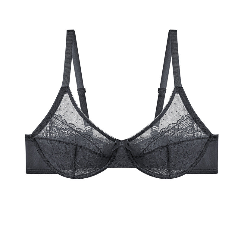 Plus Size Soft Steel Ring Mesh Bra French Style Anti-Sagging