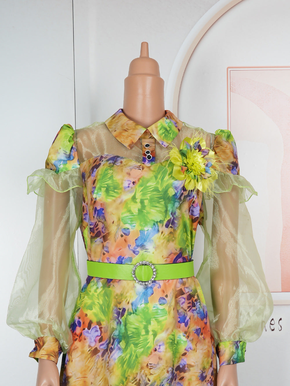 Plus Size Tie-Dye Print Women's Dress