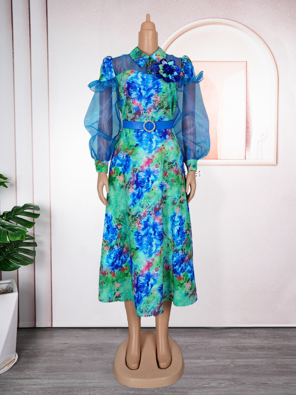 Plus Size Tie-Dye Print Women's Dress