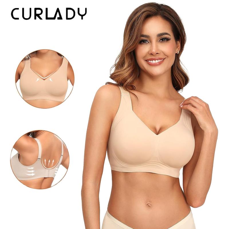 Plus-size wireless full-coverage comfortable seamless bra