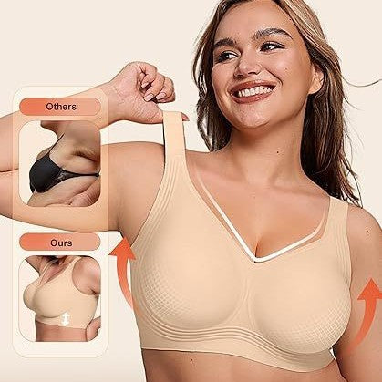 Plus-size wireless full-coverage comfortable seamless bra