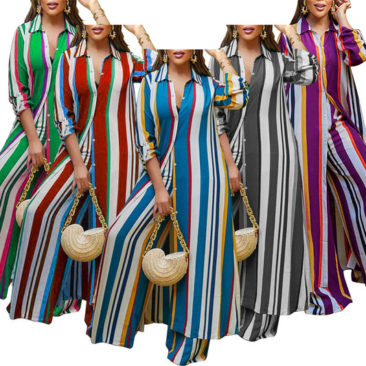 Plus Size Women's Long Sleeve Top and Pants Set