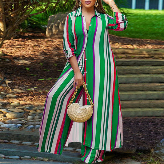 Plus Size Women's Long Sleeve Top and Pants Set