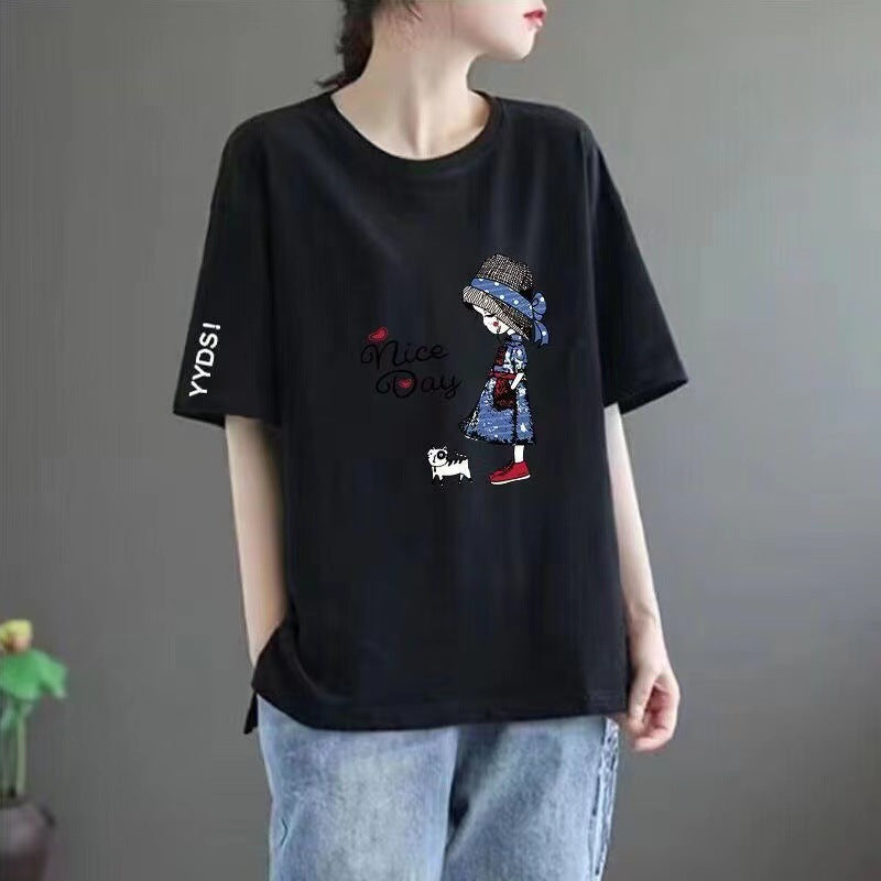 Plus-size women's short-sleeved shirts