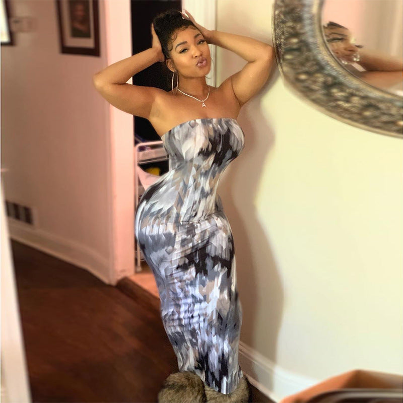 Plus Size Women's Tie-Dye Wrap Dress