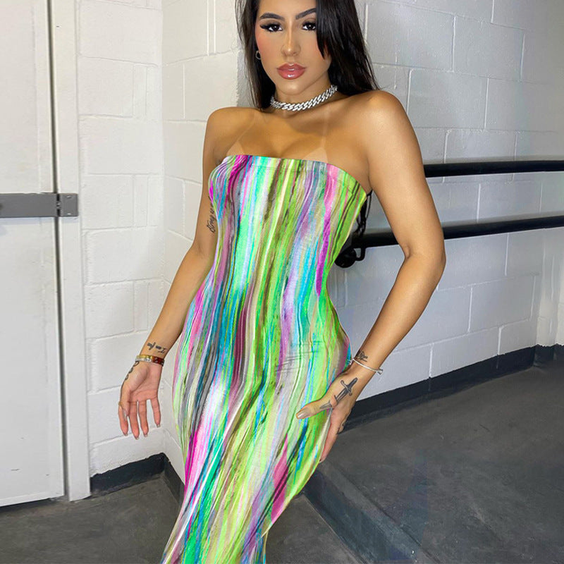 Plus Size Women's Tie-Dye Wrap Dress