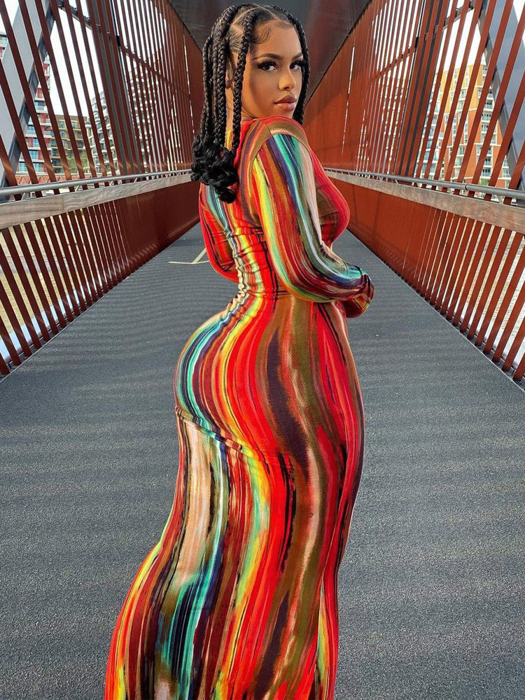 Plus Size Women's Tie-Dye Wrap Dress