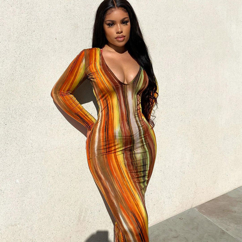Plus Size Women's Tie-Dye Wrap Dress