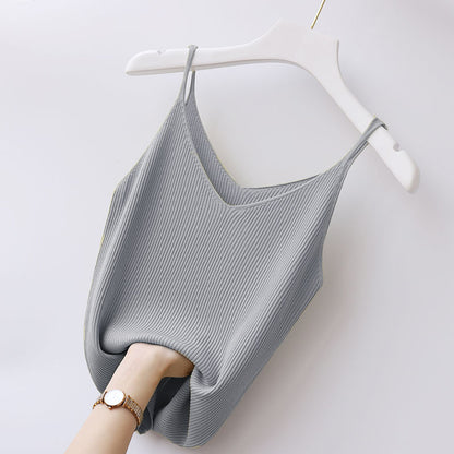 Plus Size Women's V-neck Ice Silk Camisole