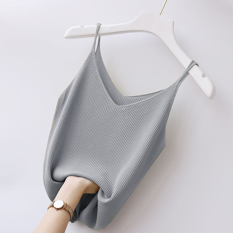 Plus Size Women's V-neck Ice Silk Camisole