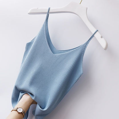 Plus Size Women's V-neck Ice Silk Camisole