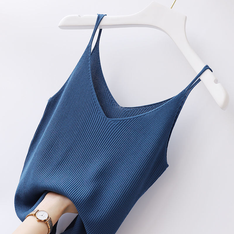 Plus Size Women's V-neck Ice Silk Camisole