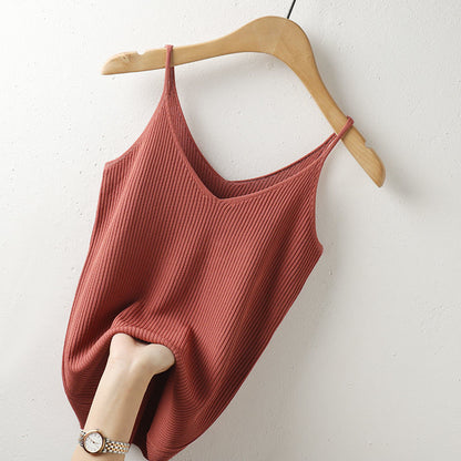 Plus Size Women's V-neck Ice Silk Camisole