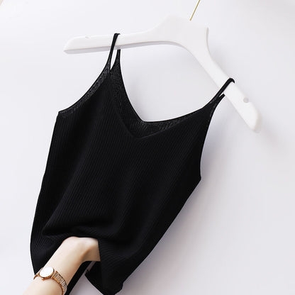 Plus Size Women's V-neck Ice Silk Camisole