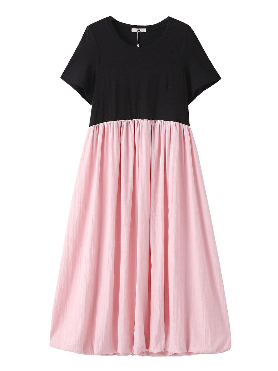 Plus Size Women Splicing Casual Dress