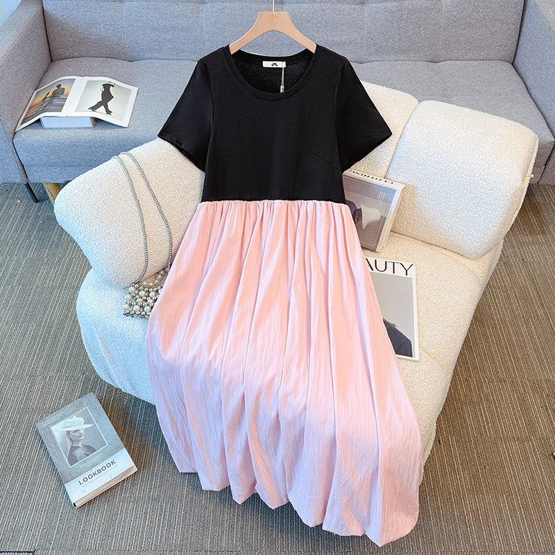 Plus Size Women Splicing Casual Dress