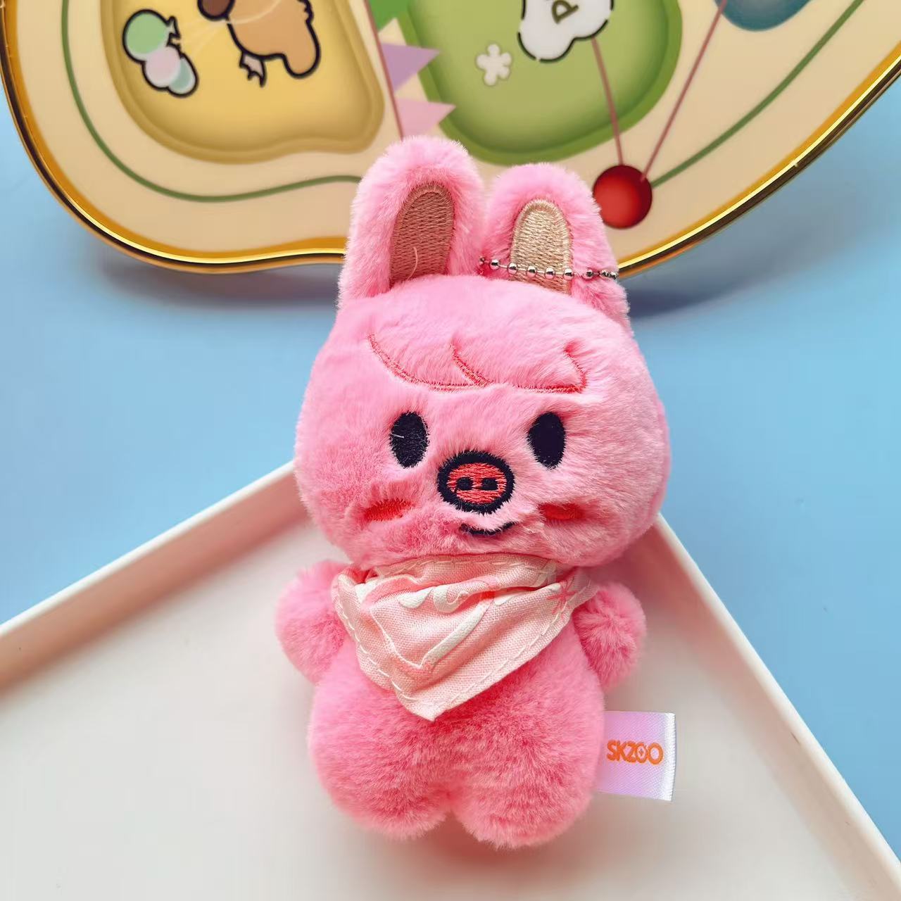 Plush Animal Keychain Doll with Towel