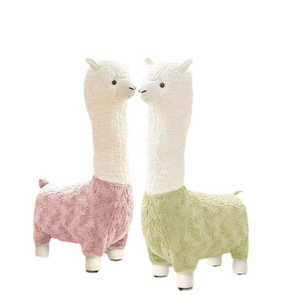 Plush Animal Stool with Wheels for Kids