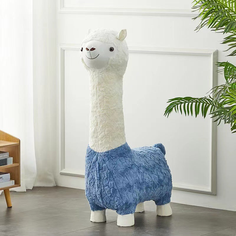 Plush Animal Stool with Wheels for Kids