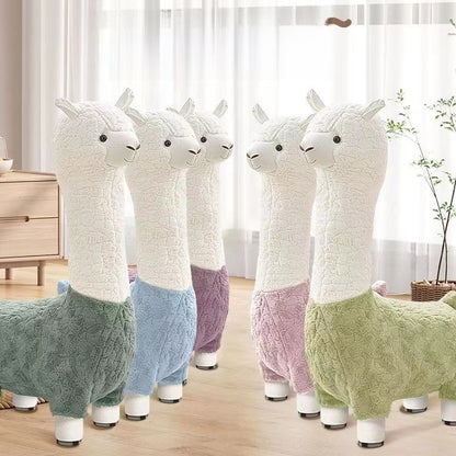 Plush Animal Stool with Wheels for Kids