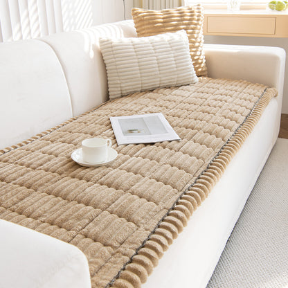 Plush Anti-Slip Sofa Cushion Cover