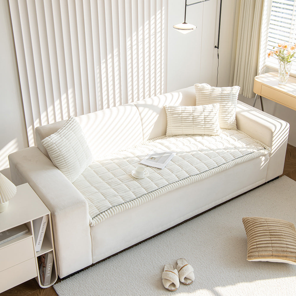 Plush Anti-Slip Sofa Cushion Cover