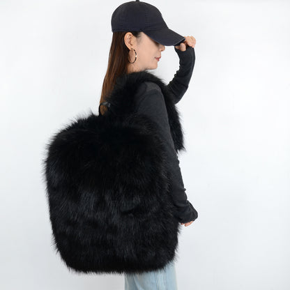 Plush backpack large capacity