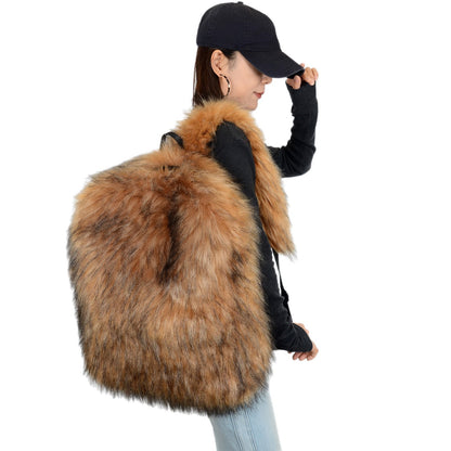 Plush backpack large capacity